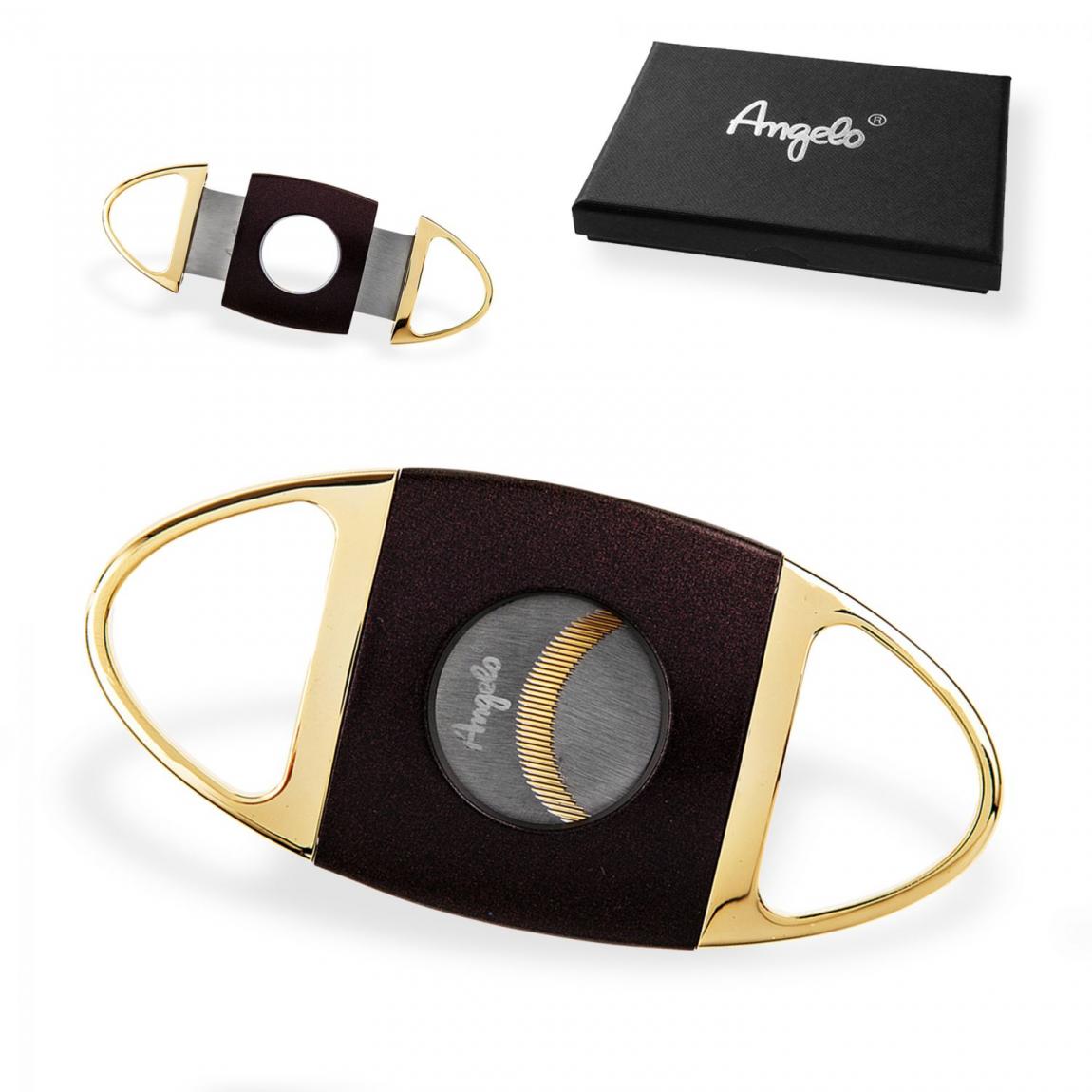 Angelo Cigar Cutter burgunderrot & goldfarben Ø 23mm