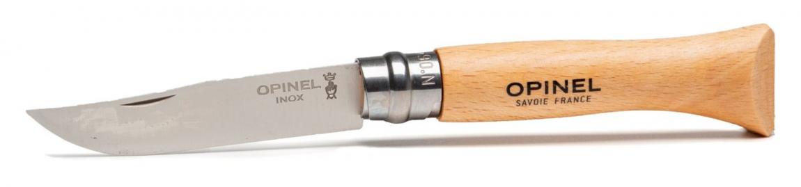 Opinel Taschenmesser, massives Buchenholz, Größe 6, Rostfrei, Klingen Sperre