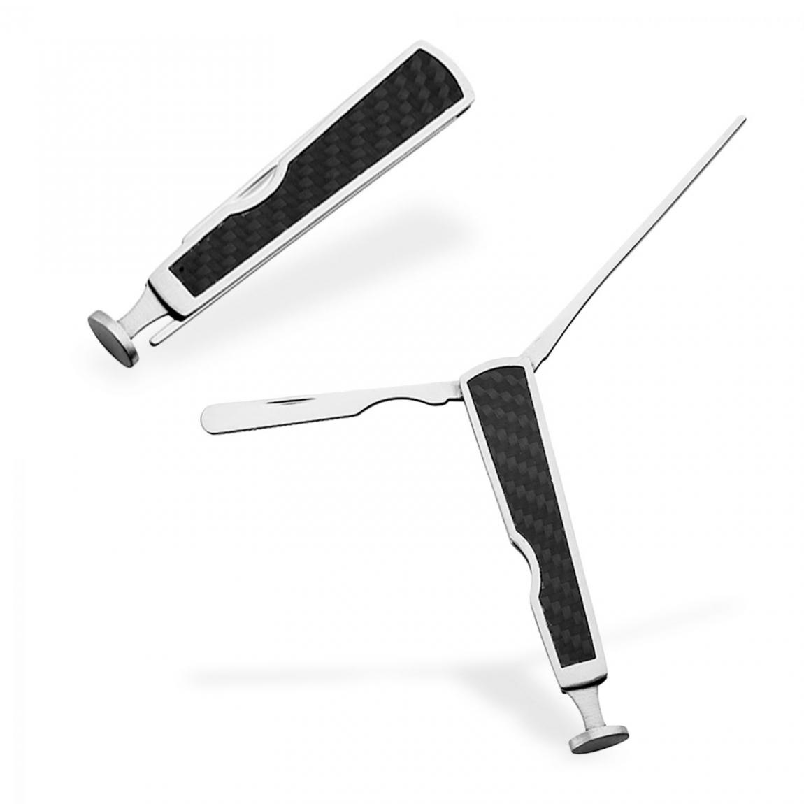 Pfeifenbesteck Angelo, chrom satin, Carbon, 3-teilig