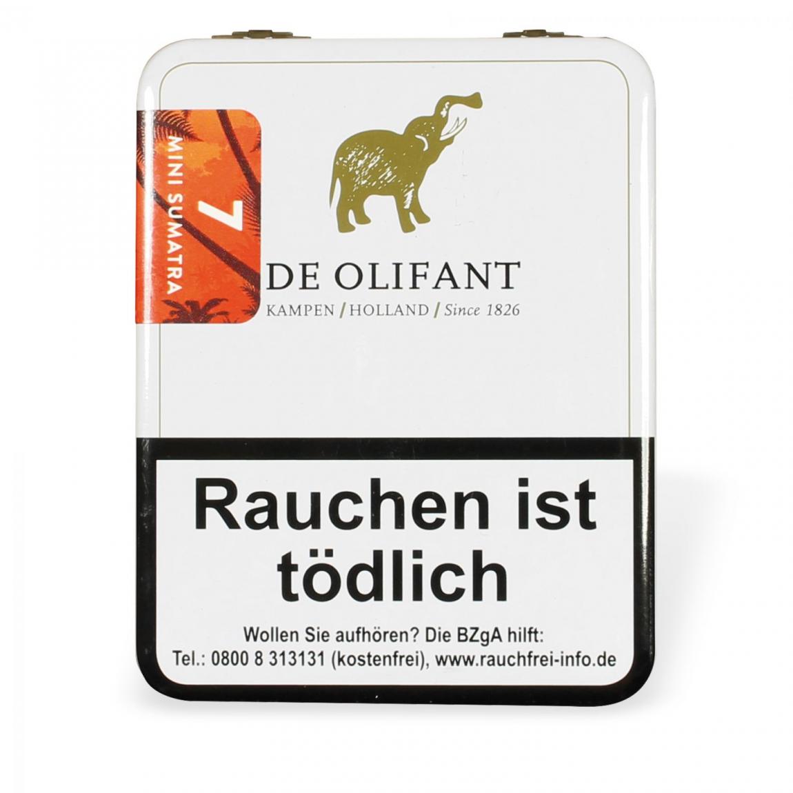 De Olifant »Modern« Mini Cigarillos Sumatra 7er Metalbox