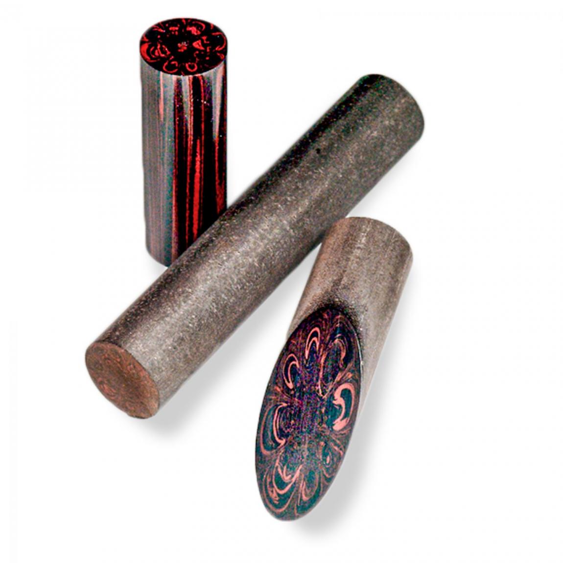 Ebonit-Stange, schwarz-rot marmoriert 120mm